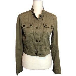 Like-New MICHAEL Michael Kors Cropped Army Military Utility Jacket Double Pocket